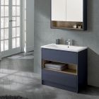 Lucca 80cm Wall-Hung Vanity Unit Matt Blue