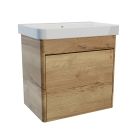 Perra 50cm Wall-Hung Vanity Unit Halifax Oak