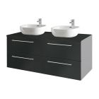 Rimini 120cm Wall-Hung Vanity Unit Gloss Graphite