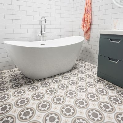 Decor Basil Pattern Matt Porcelain Floor Tile 20x20cm - Alternative Image