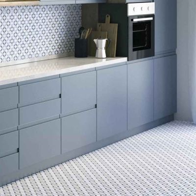 Orly Blue Pattern Satin Porcelain Tile 44.2x44.2cm - Alternative Image