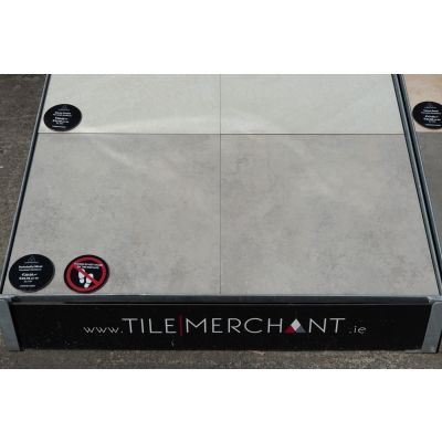 Outdoor Portobello Silver Concrete-Effect Matt Porcelain Tile 60x60cm - Alternative Image