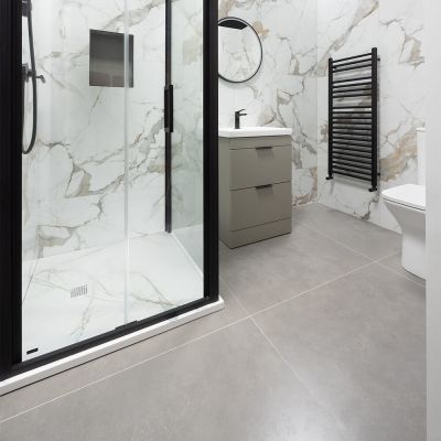 Arena Grey Concrete-Effect Matt Porcelain Tile 100x100cm - Alternative Image