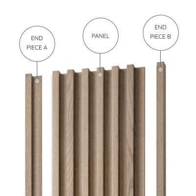 18mm Slat Wall Panel Ash End Piece A 290x3cm - Alternative Image
