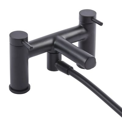 Anthem Black Deck-Mounted Bath Filler Tap With Shower Mixer Handset