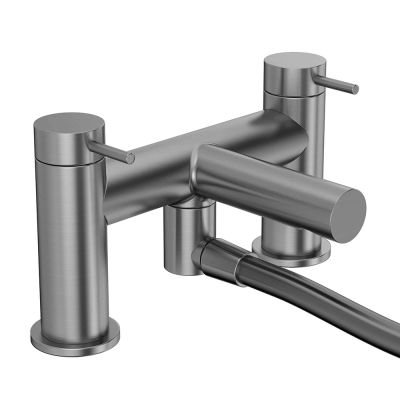 Anthem Gunmetal Grey Deck-Mounted Bath Mixer Tap with Shower Handset
