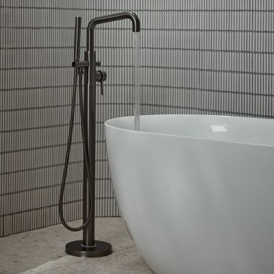 Anthem Gunmetal Grey Freestanding Bath Mixer Tap with Shower Handset - Alternative Image