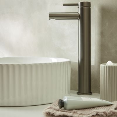 Anthem Gunmetal Grey Tall Basin Mixer Tap  with Click Waste - Alternative Image