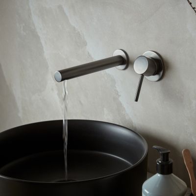 Anthem Gunmetal Grey Wall-Mounted Basin Mixer Tap - Alternative Image