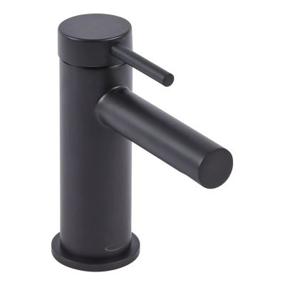 Anthem Matt Black Mini Mono Basin Mixer Tap with Click Waste