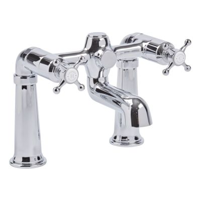 Ashmore Chrome Pillar-Mounted Bath Mixer Tap