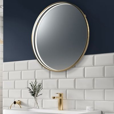Aspect Brushed Brass Illuminated Round Mirror 60cm - Alternative Image