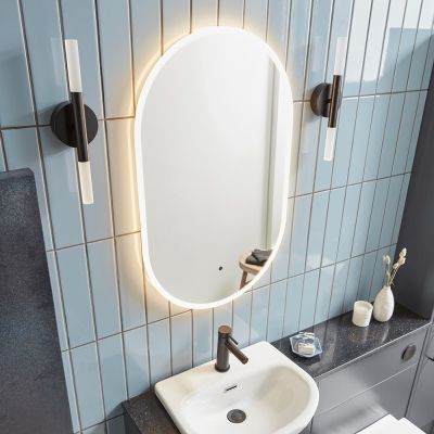 Aster Illuminated Slim Pill Mirror 80x50cm - Alternative Image