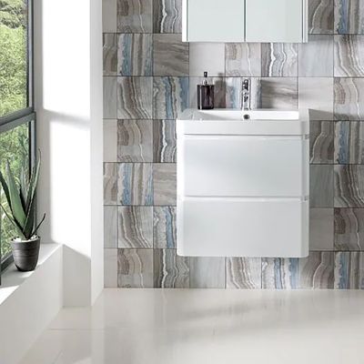 Aurora 60cm Gloss White Floor-Standing Vanity Unit - Alternative Image