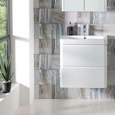 Aurora 60cm Gloss White Wall-Hung Vanity Unit - Alternative Image