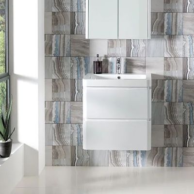 Aurora 80cm Gloss White Floor-Standing Vanity Unit - Alternative Image