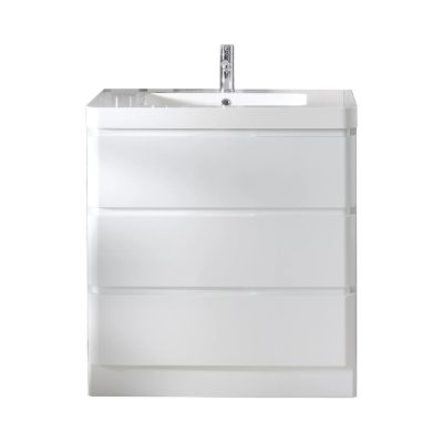 Aurora 80cm Gloss White Floor-Standing Vanity Unit