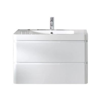 Aurora 80cm Gloss White Wall-Hung Vanity Unit