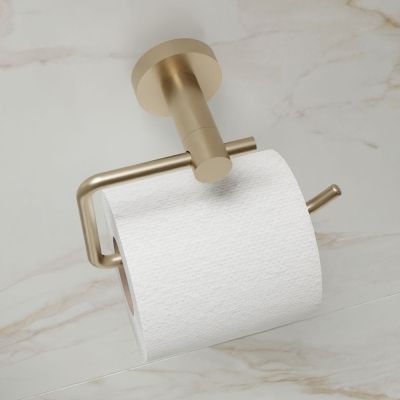 Destino Brushed Brass Toilet Roll Holder - Alternative Image