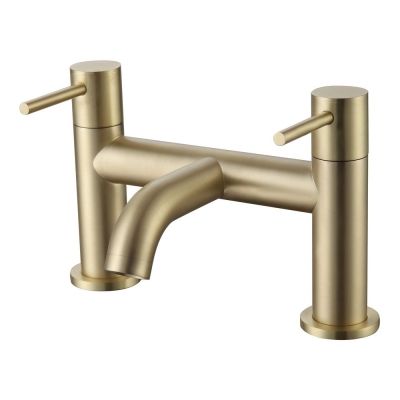 Giro Brushed Brass Deck-Mounted Bath Mixer Tap