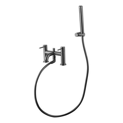 Giro Gunmetal Grey Bath Filler Tap With Shower Mixer Handset