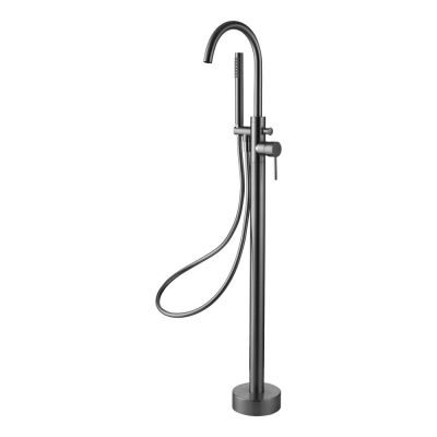 Giro Gunmetal Grey Freestanding Bath Mixer Tap with Handset