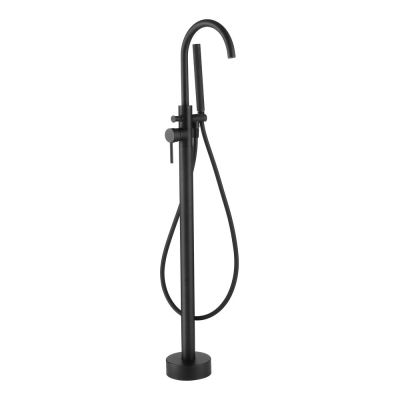 Giro Matt Black Freestanding Bath Mixer Tap with Handset