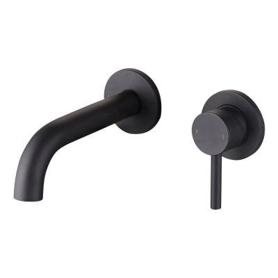 Giro Matt Black Wall-Mounted Basin Mixer Tap
