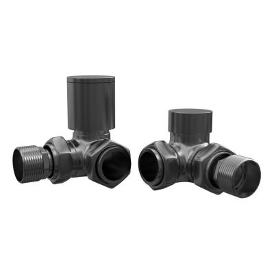 Gunmetal Grey Corner Radiator Valves