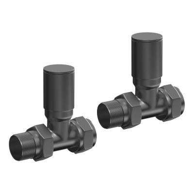 Gunmetal Grey Straight Radiator Valves