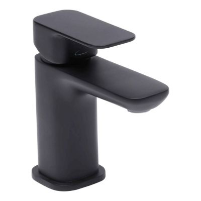 Haze Matt Black Basin Mixer Tap with Click Waste