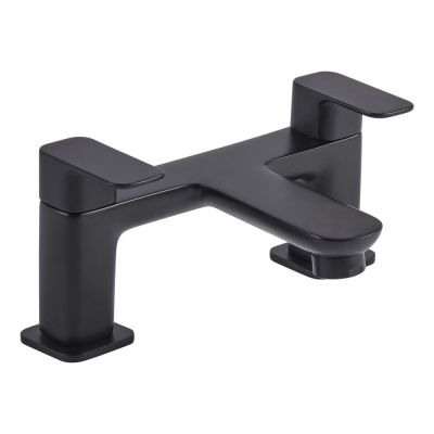 Haze Matt Black Deck-Mounted Bath Mixer Tap
