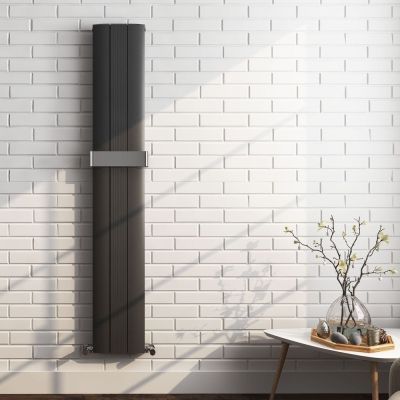 Jupiter Black Double Panel Radiator 180x28cm - Alternative Image