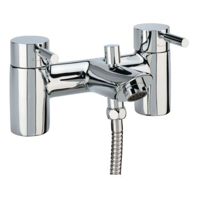 Kinetic Chrome Deck-Mounted  Bath Mixer Tap with Shower Handset