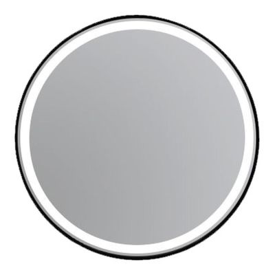 Liona Matt Black Illuminated Round Mirror 60cm