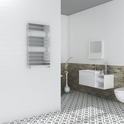 Milan Flat Chrome Radiator 90x50cm - Alternative Image