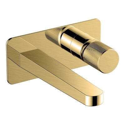 Amalfi Brushed Gold Wall-Mounted Basin Mixer Tap
