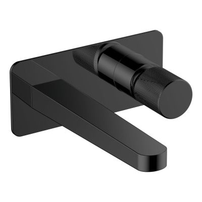 Amalfi Matt Black Wall-Mounted Basin Mixer Tap