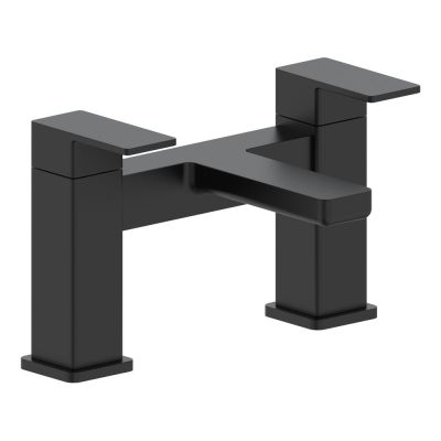 Rivo Matt Black Deck-Mounted Bath Mixer Tap