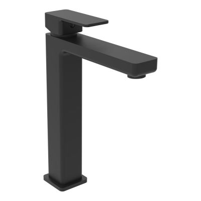 Rivo Matt Black Tall Mono Basin Mixer Tap