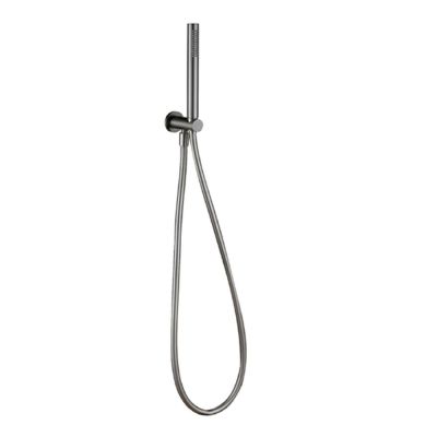 Round Gunmetal Grey Outlet and Parking Bracket with Shower Handset and Hose
