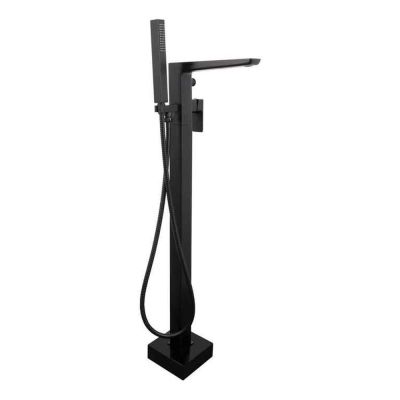 Saldo Black Freestanding Bath Mixer Tap with Shower Handset