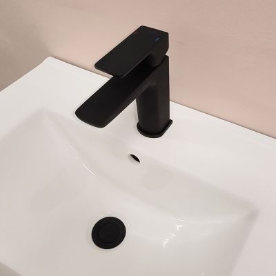 Saldo Black Mono Basin Mixer Tap with Waste - Alternative Image