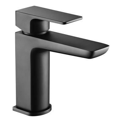 Saldo Black Mono Basin Mixer Tap with Waste