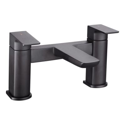 Saldo Gunmetal Grey Deck-Mounted Bath Mixer Tap