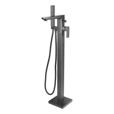 Saldo Gunmetal Grey Freestanding Bath Mixer Tap with Shower Handset