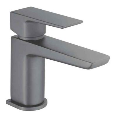 Saldo Gunmetal Grey Mini Mono Basin Mixer Tap with Waste