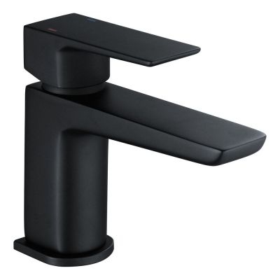 Saldo Matt Black Mini Mono Basin Mixer Tap with Waste - Alternative Image
