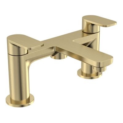 Savour Brushed Brass Deck-Mounted Bath Mixer Tap