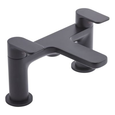 Savour Matt Black Deck-Mounted Bath Mixer Tap